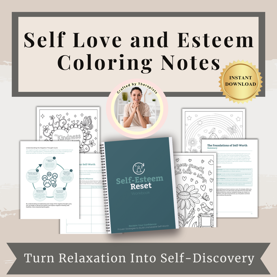 Self Love and Esteem Coloring Notes (FREE TODAY)